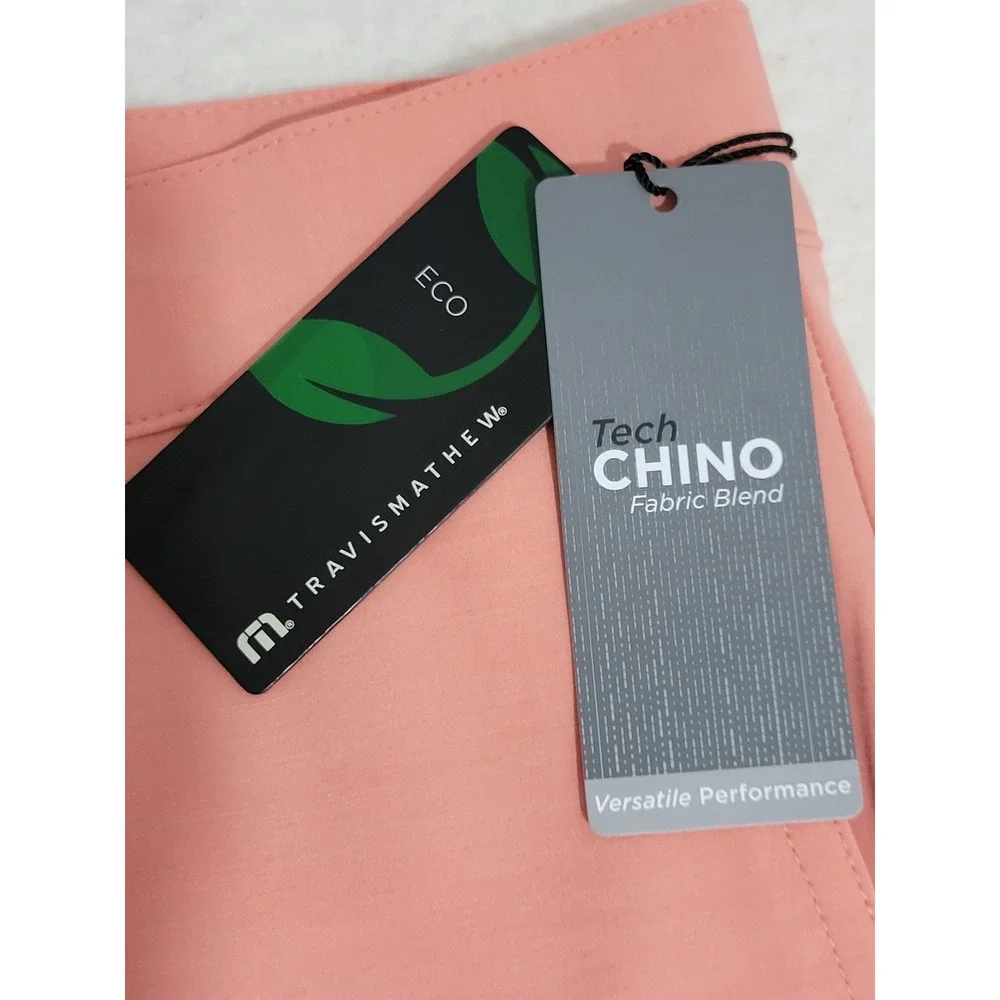 Travis Mathew Tech Chino Shorts Mens Size 42 Coral Orange 8